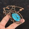 Тибетская бирюза ожерелье Ожерелье, обмотанное медной проволокой Ручные медные украшения Регулируемая цепочка Ожерелье с драгоценными камнями Подарки для мамы