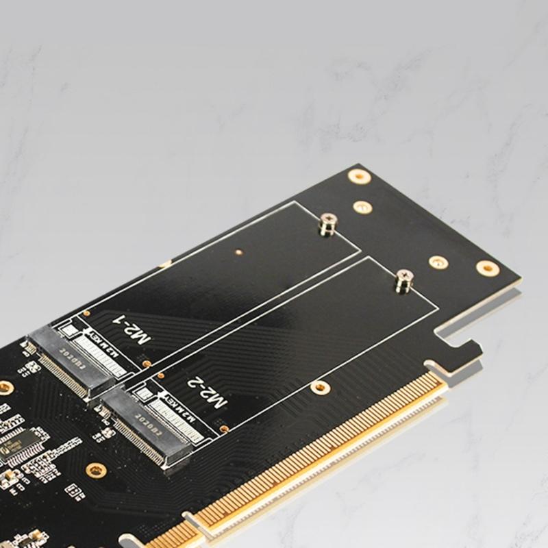 Адаптер расширения на 4 SSD M.2 NVMe для PCIe 5.0 X16 Поддержка до 4 накопителей Большая емкость хранения и управление RAID