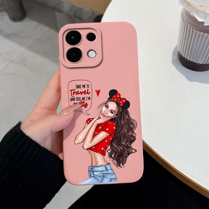 Для Oppo Realme 5 6 7 8 9 10 Pro Plus K12 A5 A5X чехлы для телефонов Sweet Girl Patterns Liquid Silicone Advanced Anti Slip Protective Shell для корпуса Oppo
