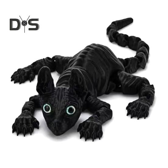 3D-печатная фигурка лысой кошки с подвижными суставами, фигурка кошки-сфинкса, шарнирная модель животного, игрушка для домашнего офиса, книжной полки, украшения для рабочего стола, орнамент