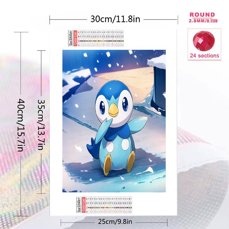 Piplup 100% Round Full Drill 5D DIY Diamond Painting Embroidery Cross Stitch Rhinestone Décor