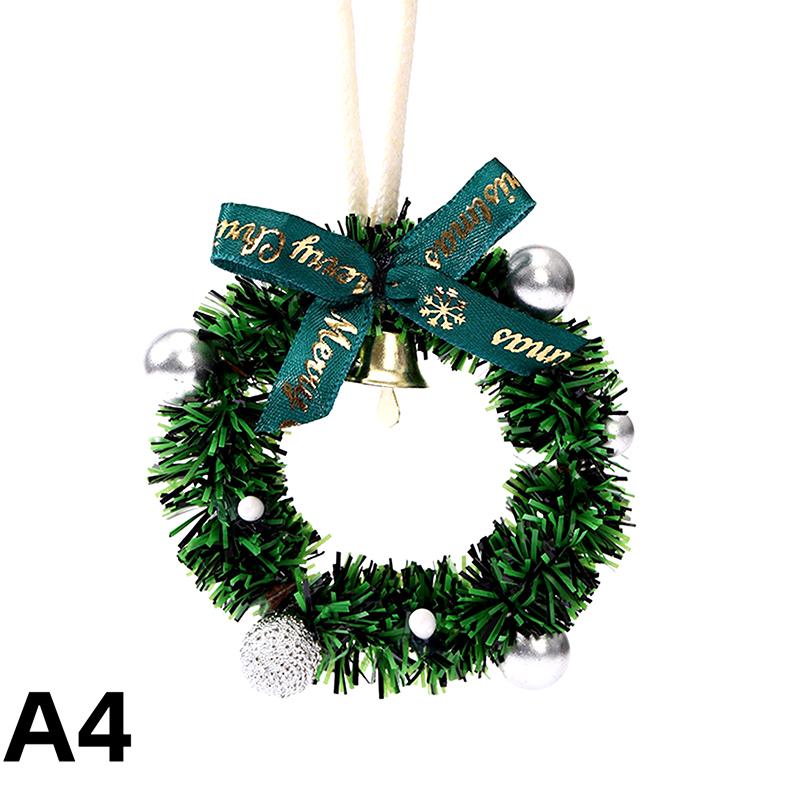 Merry Christmas Wreath Pendant With Bell Car Door Hanging Decoration Xmas Party Christmas Tree Decor Accessories