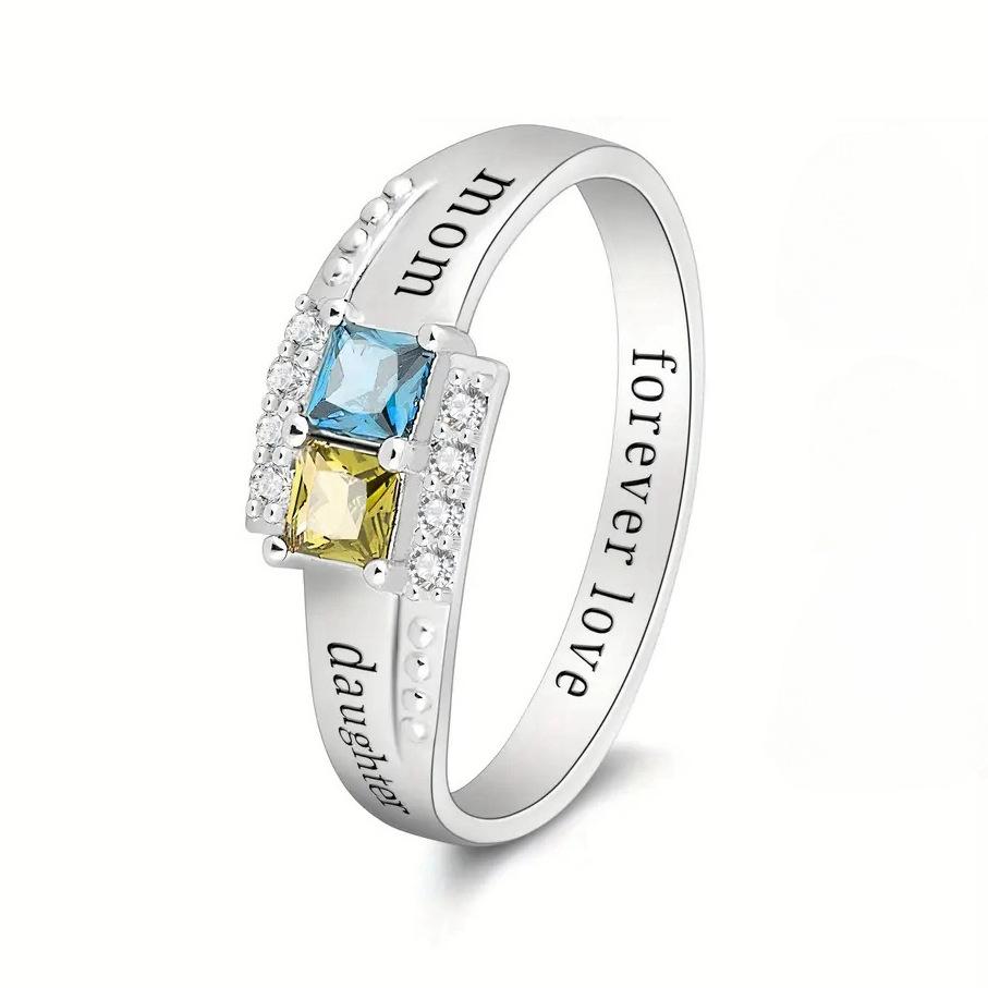 2025 Серебряный Цвет Кольца Мать и Дочь Женская Индивидуальность Навсегда Любовь День Рождения Дочери Подарок на День Матери Украшения