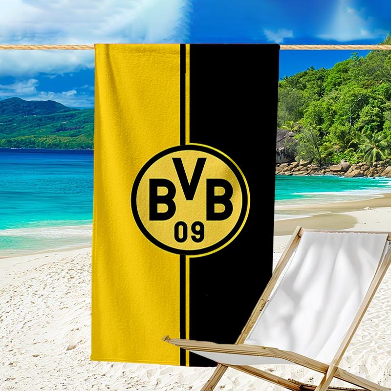 Пляжное полотенце с принтом дизайна футбольного мяча BVB, супермягкое из микрофибры, идеальный подарок на день рождения, для бассейна, пляжа, путешествий, для семьи и друзей