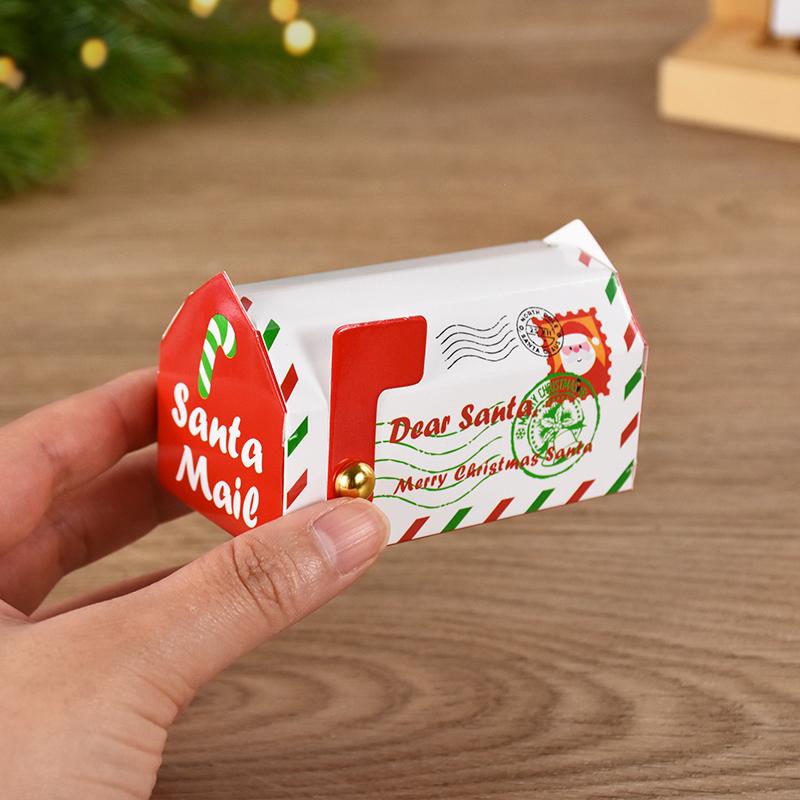 50 шт. рождественский почтовый ящик в форме подарочной коробки для конфет, детская рождественская упаковка для печенья, сумка для домашнего декора Navidad Noel, Новый год