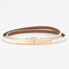 Women's Adjustable Genuine Leather Fashion Belt with Hook - Versatile Patent Leather Waistband, Simple Cowhide Style