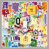 Образовательные анимационные наклейки Numberblocks - 50 листов для детских бутылок с водой и ноутбуков