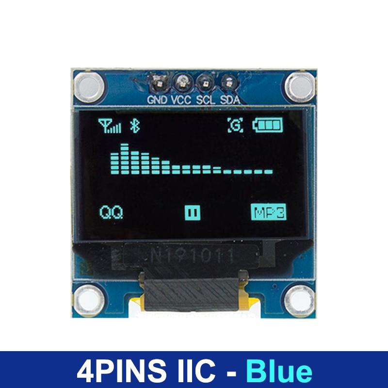 0.96 Inch IIC SPI Serial 7/4Pin White/Blue/Yellow Blue/Yellow OLED Display Module SSD1306 12864 LCD Screen Board for Arduino