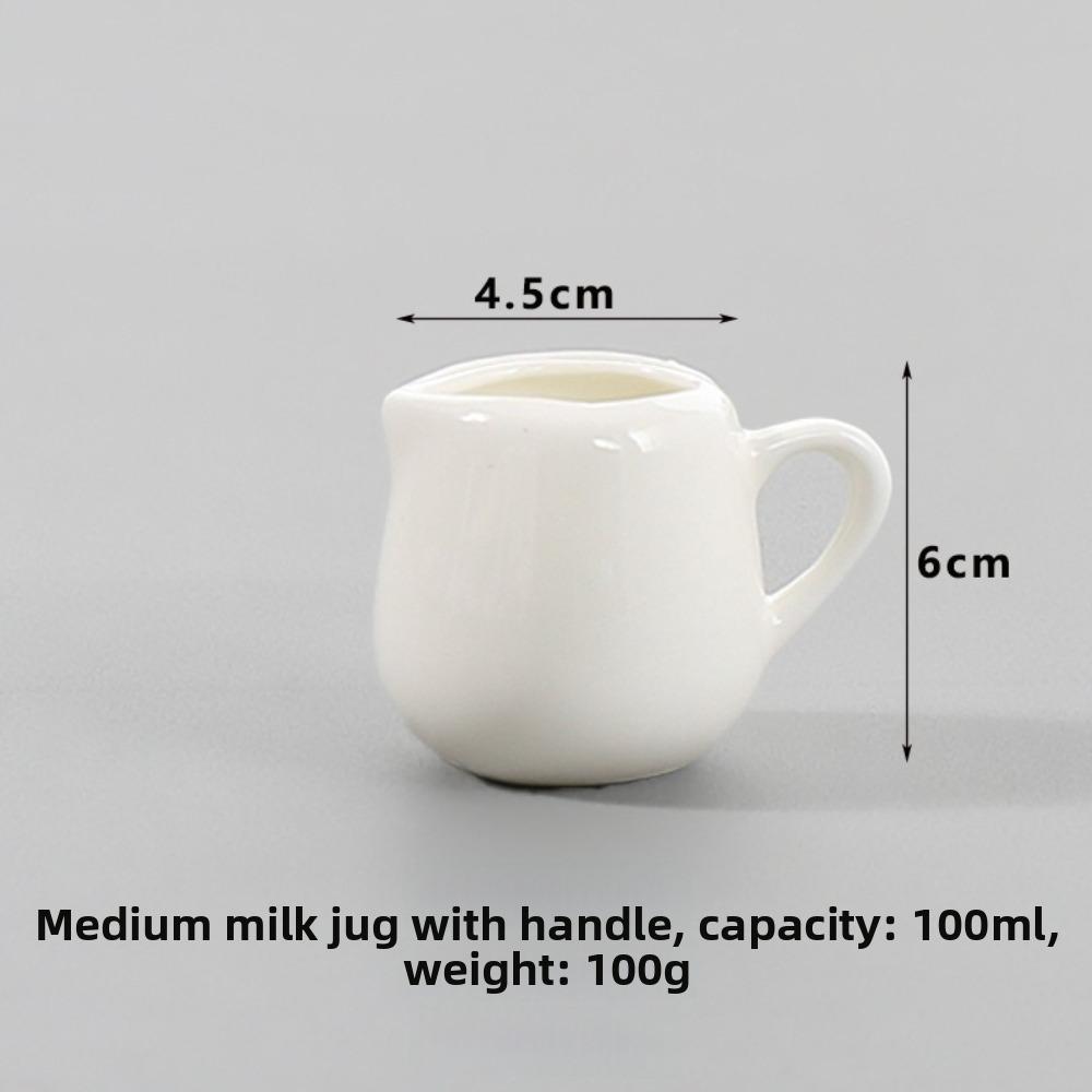 1pc Single Unit Ceramics Creamer Container White Color Ceramics Cup Pitcher Tableware Use
