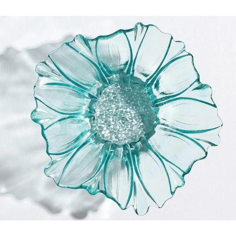 Green Petal Delicate Fruit Plate Home Salad Bowl Begonia Glass Fruit Plate Dim Sum Plate