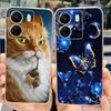 Чехол для Xiaomi Poco C65 Милый Кот Бабочка Мягкий ТПУ Чехол для Телефона Для Xiaomi Redmi 13C Redmi13C PocoC65 Fundas 6.74'' Бампер