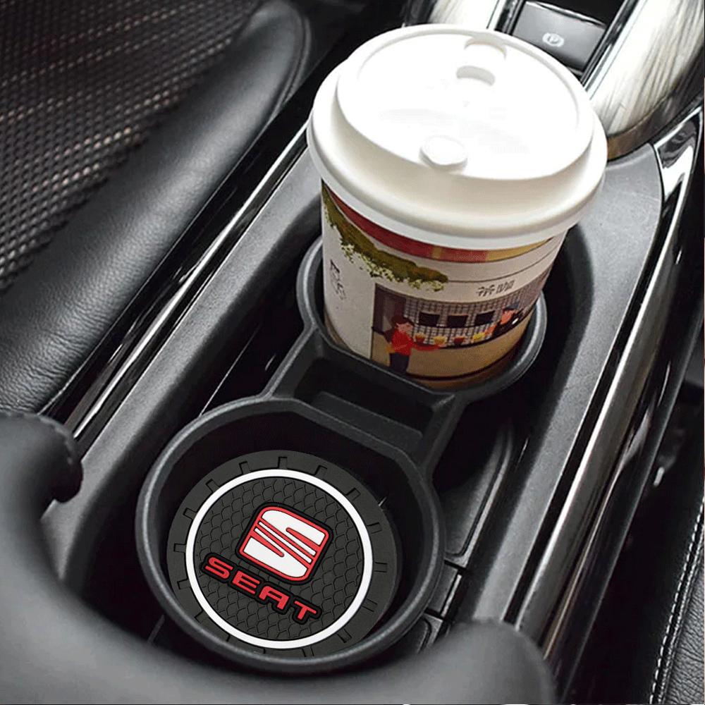 For Seat Leon 5f Ibiza Arosa Ateca Altea FR Arona Cupra Toledo 1/2Pcs Car Anti-Slip Silicone Pad Water Cup Holder Drink Coaster