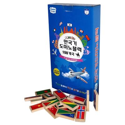 Домино Happy Town с флагом 100 стран, 100 штук, корейские детские игрушки