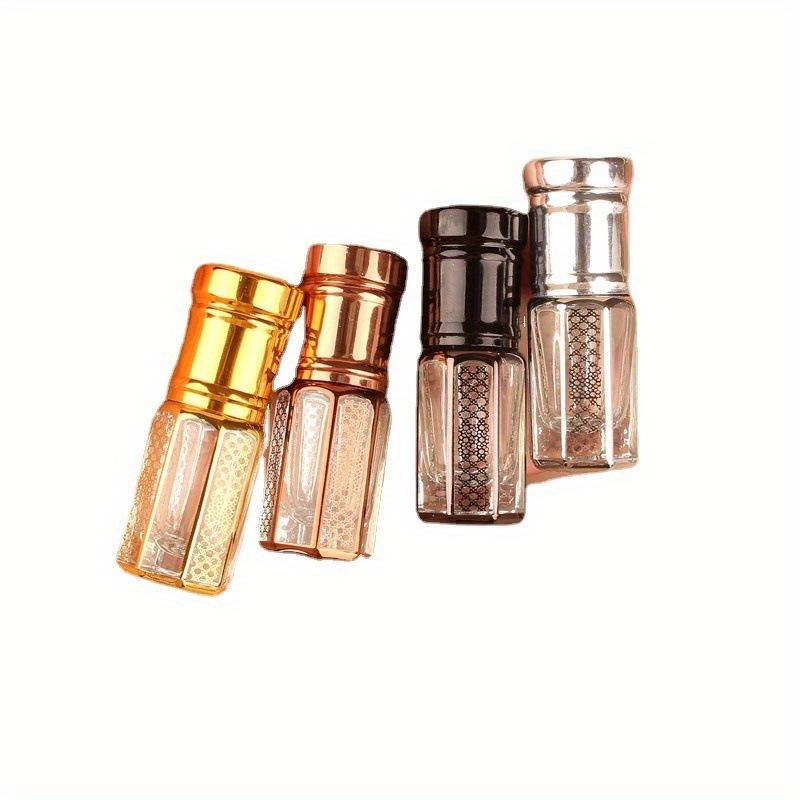 12ml Luxury Golden Essential Oil Roller Bottle Refillable Perfume Bottle Glass Roll-On Essential Oil Bottle Cosmetics Container
