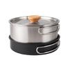 Stainless Steel Camping Cookware Set with Folding Lid Camping Pot Pan Kettle Set