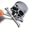 3D Metal Skull Skeleton Crossbones Car Motorcycle Sticker Truck Label Badge Car Styling Decoration