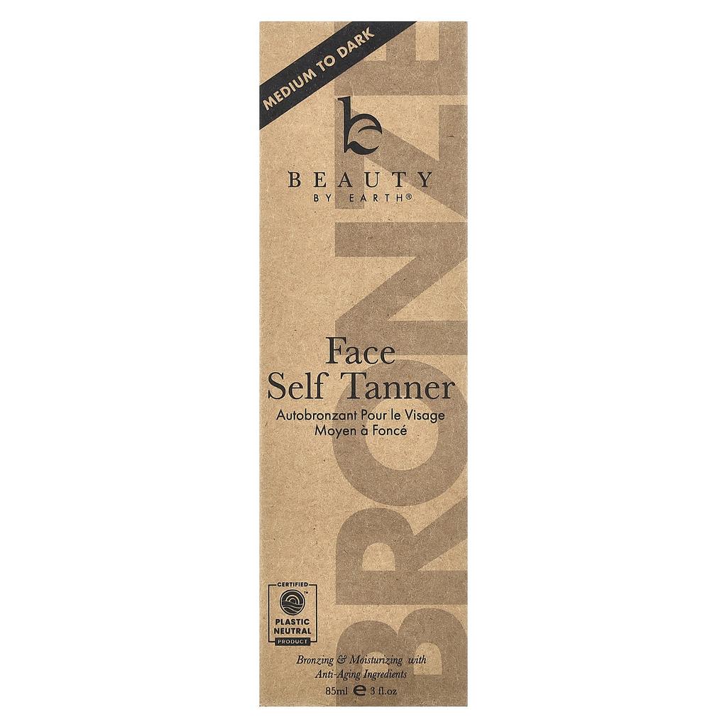 Beauty By Earth Автозагар для лица, от среднего до темного, 3 жидких унции (85 мл)