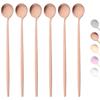 6Pcs Coffee Stirring Spoon Cutlery Set Juice Black Gold Tea Spoon Dinnerware Ice Cream Long Handle Scoop Tableware Kitchen Tools
