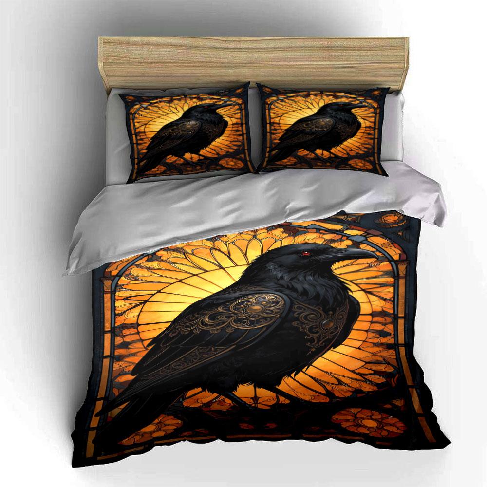 Intricate raven with sunburst. Bedding sets Duvet cover sets Duvet covers Pillowcases(1* Duvet Cover 2* Pillowcases without duvet insert)