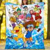 1pc Digimon Theme Blanket - Digital Print, Polyester, Cozy for All Seasons, Perfect for Outdoor, and Travel