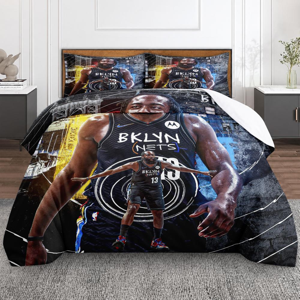"Brooklyn Nets Player Graphic Design Bedding Set (1 duvet cover, 2 pillowcases, duvet not included)"