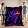Colorful Abstract Soccer Player Kicking Ball Flannel Blanket for Bedroom, Living Room, Sofa, and Nap Sofas