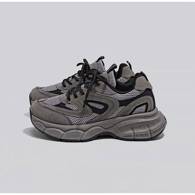 Ретро кроссовки для папы женские весна и осень 2025 новые ins трендовые на толстой подошве универсальные повседневные дышащие студенческие спортивные туфли