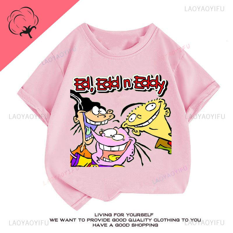 Ed Edd Eddy Boy Рубашка Эстетичные Мультяшные Персонажи Одежда для Фанатов Кавайи Комикс Повседневная Забавная Футболка с Принтом для Девочки Хлопок Унисекс Топ