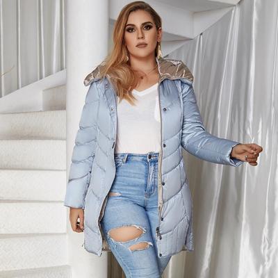 Куртка Spring Женская хлопковая приталенная длинная теплая классическая куртка на молнии с капюшоном модное тонкое пальто