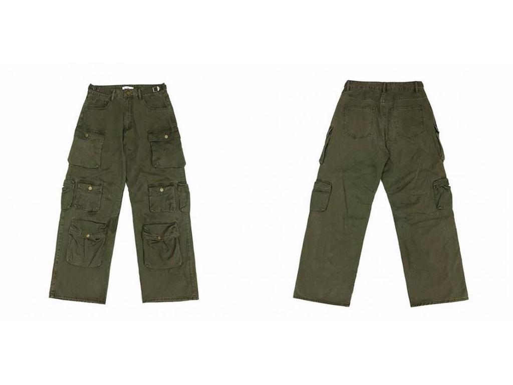 Мужской модный американский ретро-комбинезон с широкими штанинами и множеством карманов