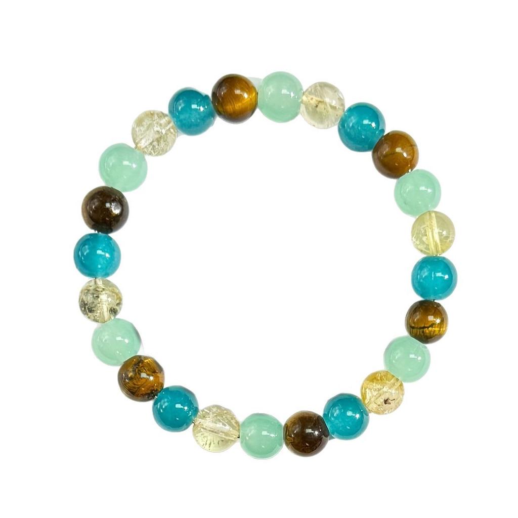 Новый браслет из дымчатого кристалла с тигровым глазом, эластичный браслет ручной работы, оптовая продажа, оптимизм и счастье, рождественский подарок для семьи