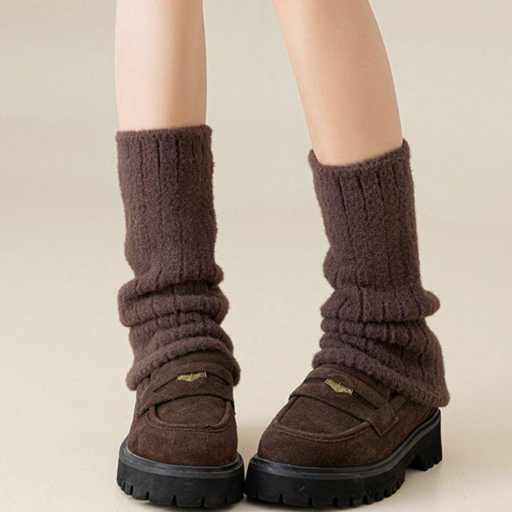 Модные утолщенные женские длинные чулки теплые Y2K зимние носки с ворсом защита ног японский стиль носки для ног подарок