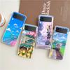 Японские вишневые цветы Гора Поезд Для Samsung Galaxy Z Flip 3 4 5 Жесткий Складной Прозрачный ПК Чехол Для Телефона Для Samsung Z Flip3 Обложка