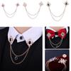 Fringe Rhinestone Cross Collar Chain Unisex Corsage Shirt Collar Accessories Brooch Personalized Collar Pin
