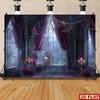 Two-dimensional plane, 1 piece of Gothic castle window background fabric, suitable for Halloween party decoration.PMJ