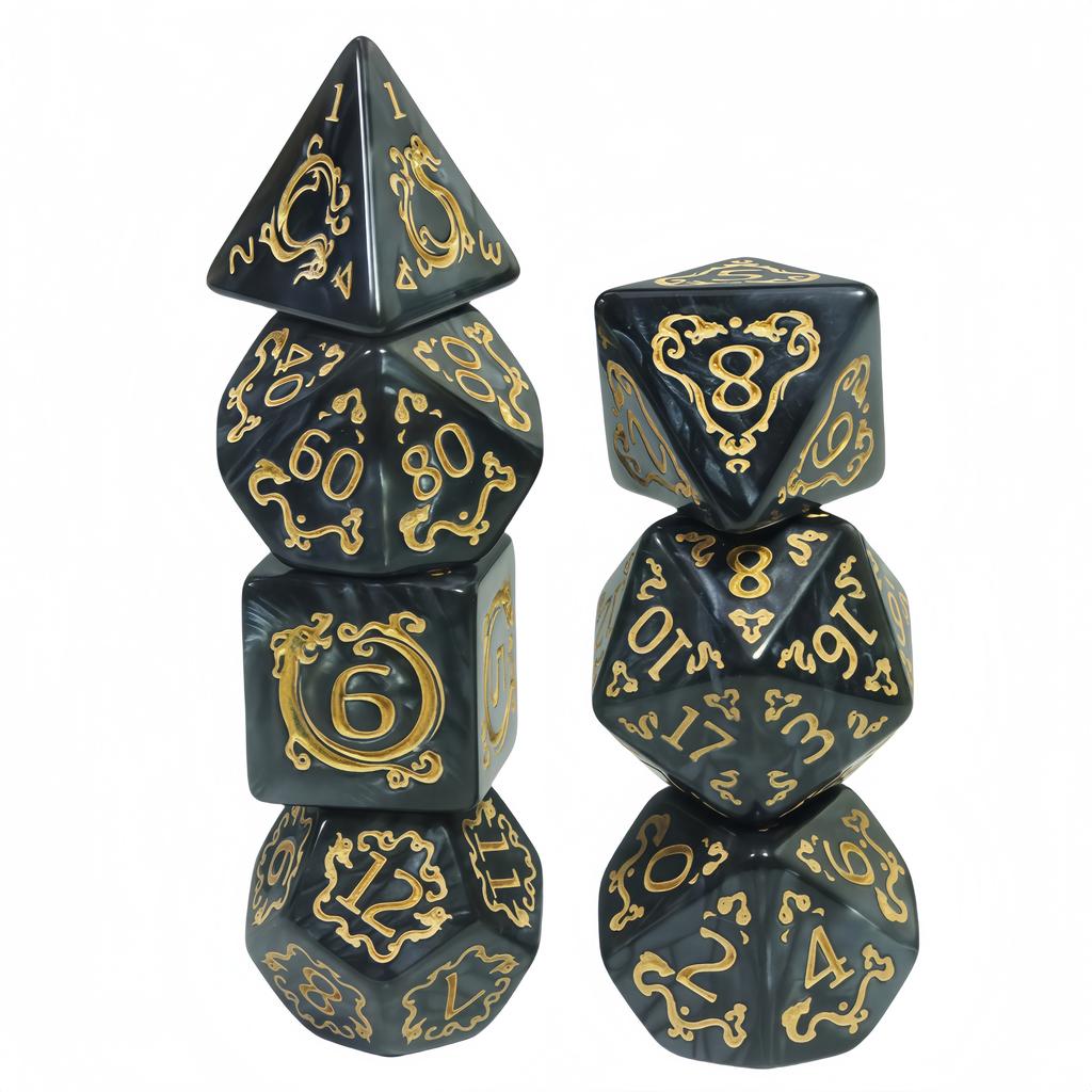 Набор игральных костей DND из 7 многогранных игральных костей с рисунком дракона для ролевой настольной игры D&D RPG