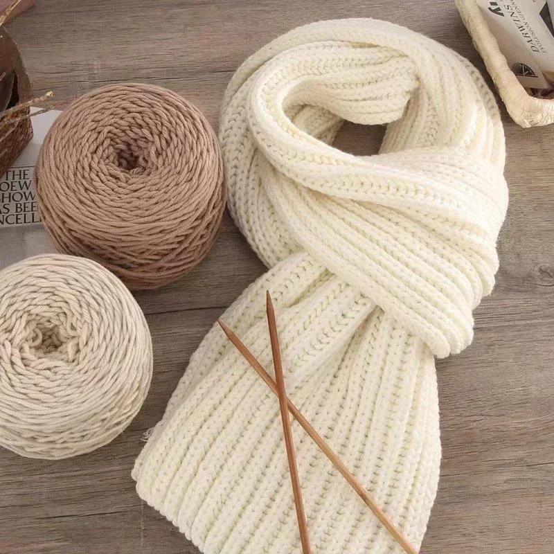Шарф ручной работы из пряжи, моток пряжи, доступен для мужчин и женщин
