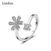 Lindon Classic Copper Alloy Zircon Ring Ladies Jewelry Wedding Promise Party Gift