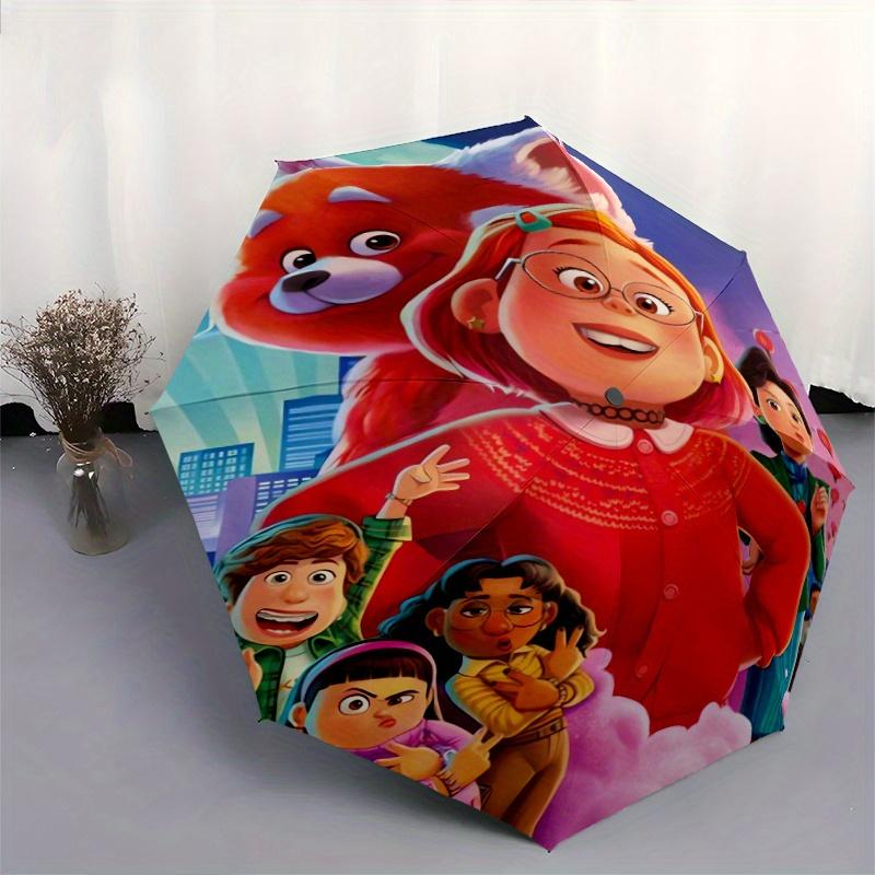 Festive Red Panda Cartoon Umbrella, Portable 3-Fold Compact Umbrella, Suitable for Camping, Hiking and Travel, Ideal Easter Birthday Gift fo