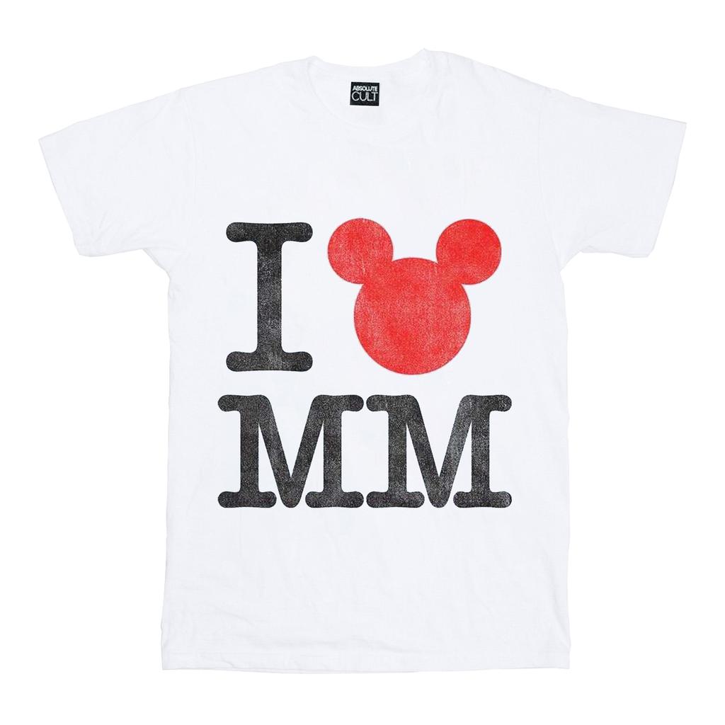 Disney Womens/Ladies Mickey Mouse I Love Mickey Cotton Boyfriend T-Shirt