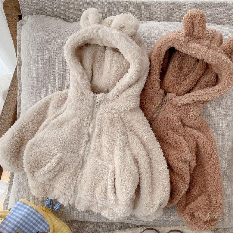 Детское пальто зимнее с капюшоном, утолщенный верх, однотонная зимняя одежда