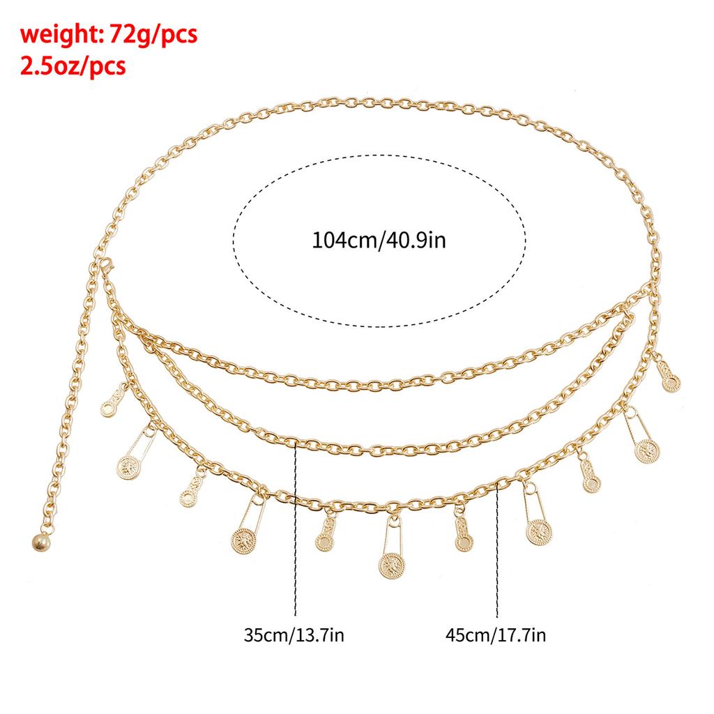 Vintage Style Lion Heads Pendant Waist Chain, Versatile Waist Chain, Elegant Y2K Fashion Accessory, with Exquisite Charm
