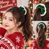 Elastic Christmas Velvet Hair Scrunchie White Trim Hair Ties Stretchy Headwear Ornament  Daily Use