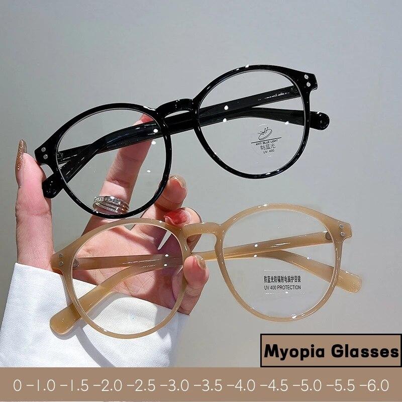 Модные круглые леопардовые близорукие очки, женские модные прозрачные компьютерные очки, антисиние оптические очки для очков