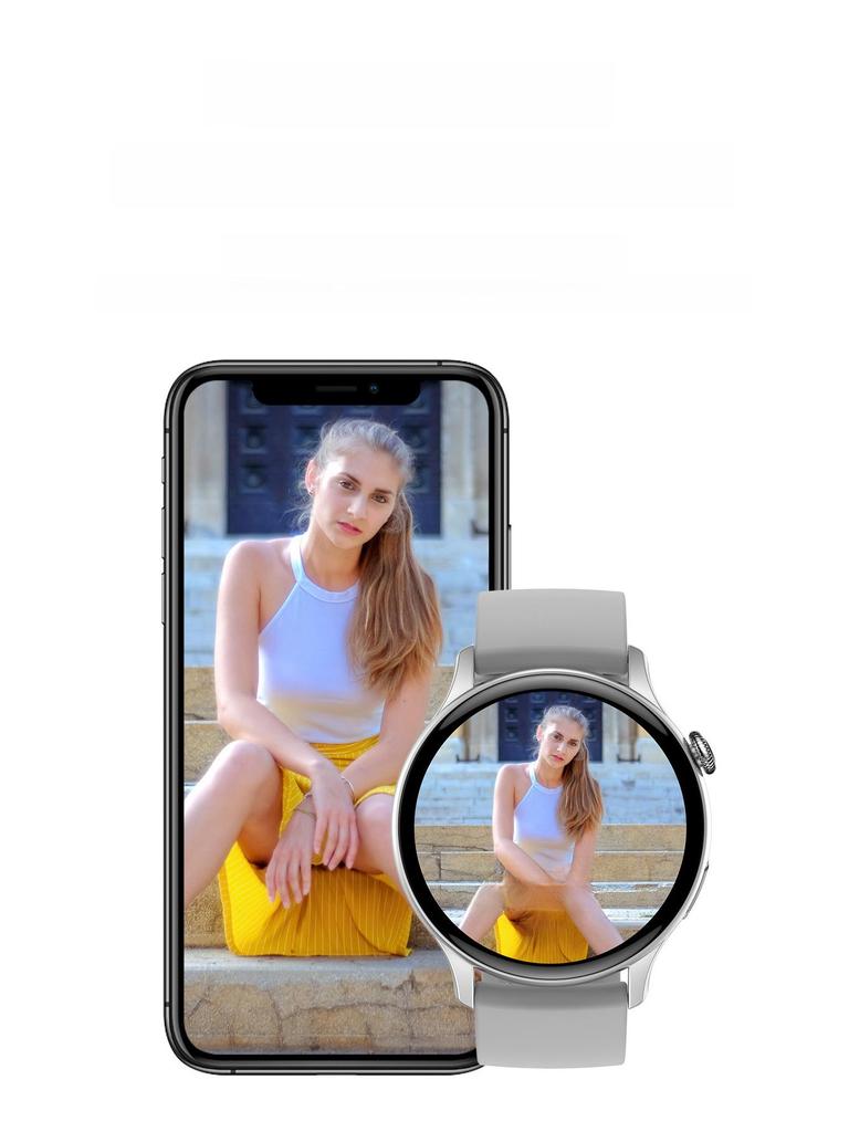 Умные часы HK85: Экран AMOLED HD, звонки по Bluetooth, музыка, уровень кислорода в крови и давление, фитнес-трекер.