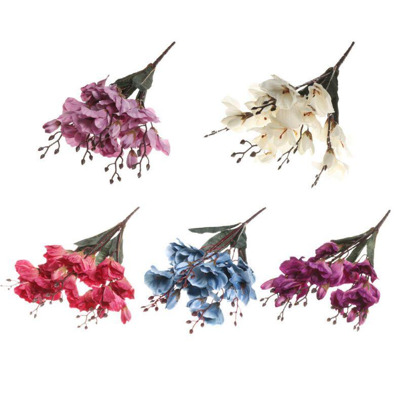 Elegant Realistic Faux Magnolia Silk Floral Bouquet For Wedding Decorations