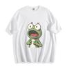 Shocked Frog Cartoon T-Shirt - Hilarious Wide-Eyed Swamp Unisex Tee