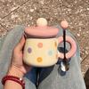 Пухлая кружка с крышкой и ложкой керамическая кружка большая емкость стакан для воды для пары домашняя кофейная кружка для завтрака сувенир