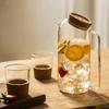 Creative Borosilicate Glass Teapot with Cork Lid & Handle | Large Capacity Water & Juice Kettle