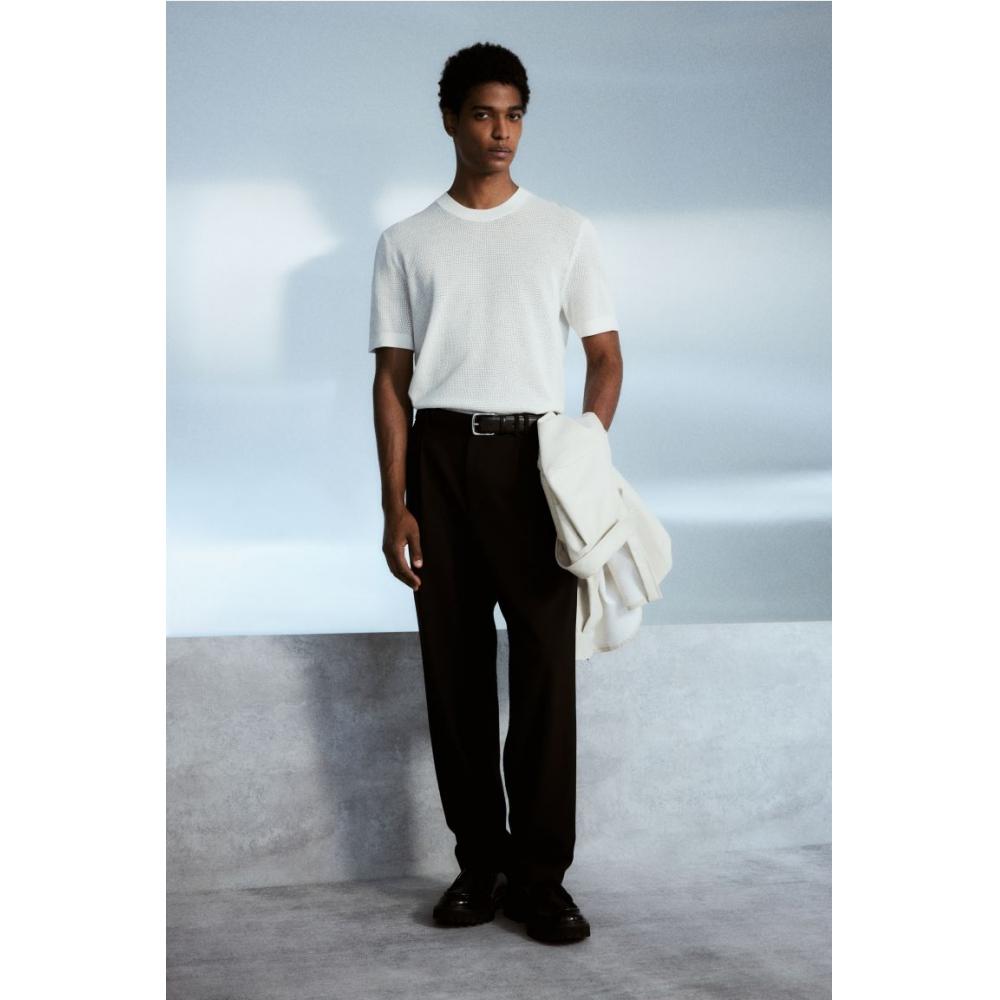 Футболка HM Regular Fit Hole Knit белая